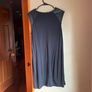 All Saints black t shirt dress, faux leather trim